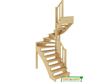Деревянная лестница на второй этаж К‑003м‑3