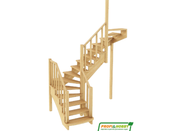 Деревянная лестница на второй этаж К-009м