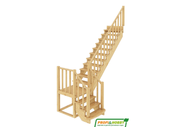 Деревянная лестница на второй этаж К‑022м