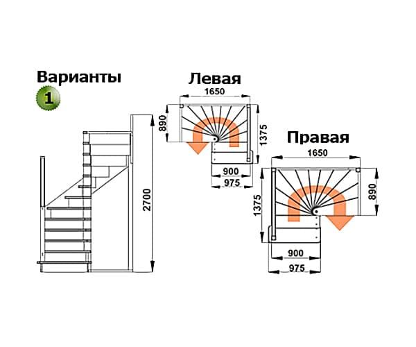 Деревянная лестница на второй этаж ЛС-05м